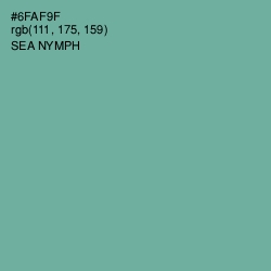 #6FAF9F - Sea Nymph Color Image